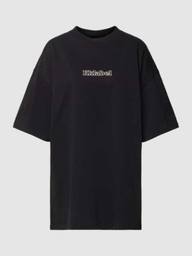 Karo Kauer Oversized T-Shirt mit Rundhalsausschnitt in Black, Größe XL