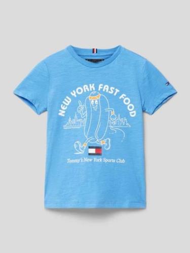 Tommy Hilfiger Teens T-Shirt mit Label-Print Modell 'FUN' in Bleu, Grö...