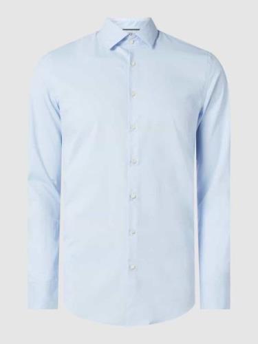 Jake*s Slim Fit Business-Hemd mit Stretch-Anteil in Bleu, Größe 39/40