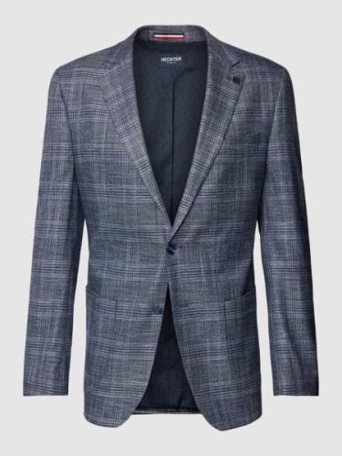 HECHTER PARIS Slim Fit Sakko mit Tartan-Karo in Hellblau, Größe 50