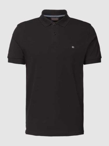 Christian Berg Men Poloshirt im unifarbenen Design in Black, Größe S