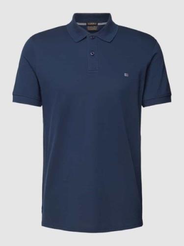 Christian Berg Men Poloshirt im unifarbenen Design in Dunkelblau, Größ...