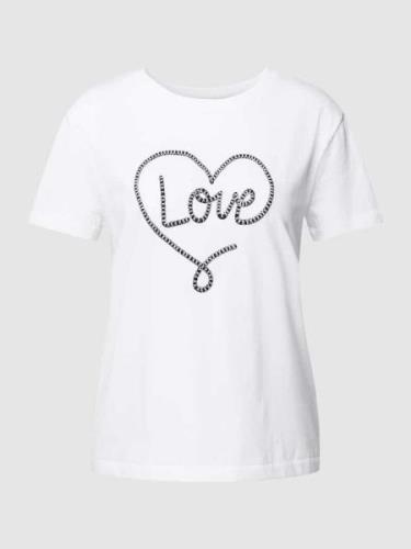 comma Casual Identity T-Shirt mit Motiv-Stitching Modell 'Valentinstag...
