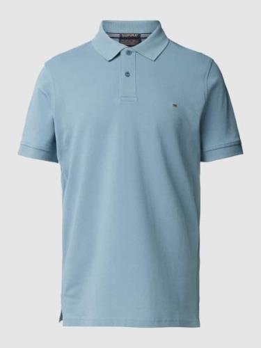 Christian Berg Men Poloshirt im unifarbenen Design in Metallic Tuerkis...