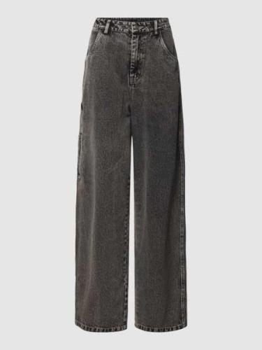 Karo Kauer Jeans mit Eingrifftaschen in Black, Größe L
