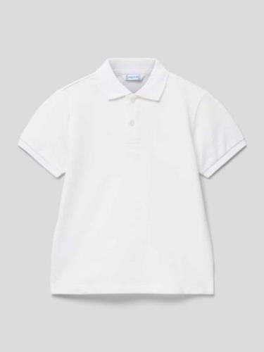Mayoral Regular Fit Poloshirt mit kurzer Knopfleiste in Weiss, Größe 1...