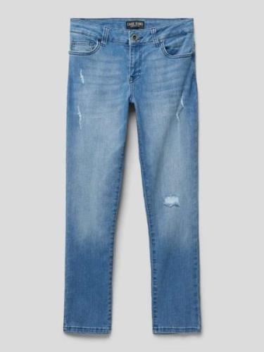 CARS JEANS Used-Look-Jeans mit Eingrifftaschen Modell 'Rocky' in Hellb...