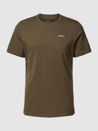 Barbour T-Shirt mit Brusttasche Modell 'Langdon' in Oliv, Größe S