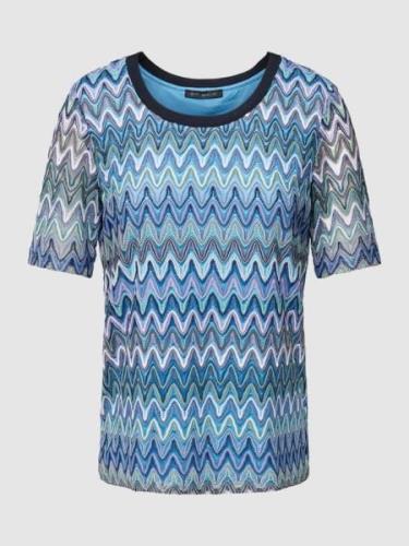 Betty Barclay T-Shirt mit Zickzack-Muster in Blau, Größe 36