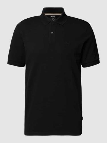 BOSS Poloshirt mit Label-Stitching Modell 'Pallas' in Black, Größe S