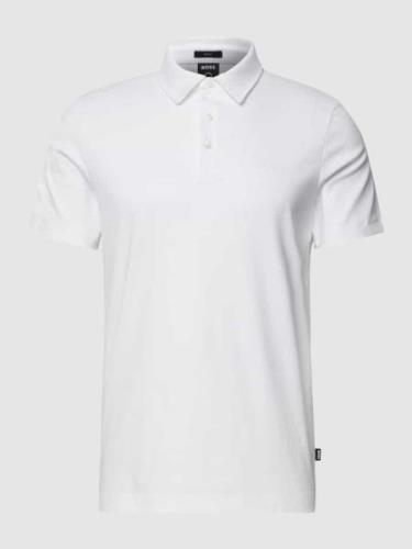 BOSS Poloshirt mit Brand-Schriftzug in Weiss, Größe XXXL