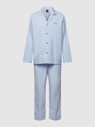 BOSS Pyjama mit Label-Stitching Modell 'Stripe Pyjama' in Bleu, Größe ...