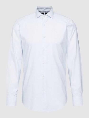 BOSS Slim Fit Business-Hemd mit Allover-Muster Modell 'Hank' in Bleu, ...