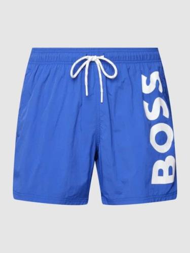 BOSS Badehose mit Label-Print Modell 'Octopus' in Royal, Größe S