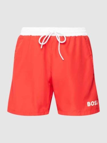 BOSS Badehose in Two-Tone-Machart Modell 'Starfish' in Rot, Größe S