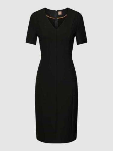 BOSS Knielanges Kleid mit Teilungsnähten Modell 'Damaisa' in Black, Gr...