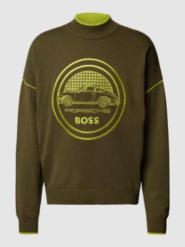 BOSS Strickpullover mit Label-Stitching - Porsche X Boss Collection in...