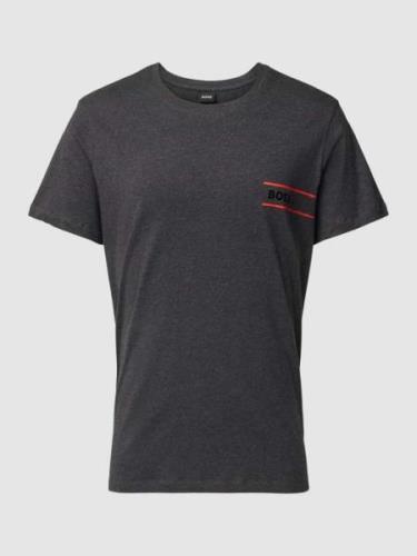 BOSS T-Shirt mit Label-Print in Dunkelgrau, Größe S