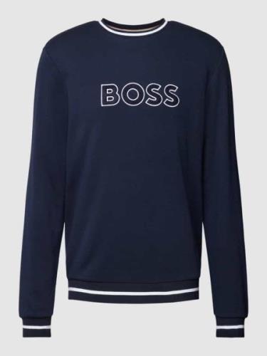 BOSS Sweatshirt mit Logo-Stitching in Marine, Größe M