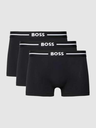 BOSS Trunks mit elastischem Label-Bund im 3er-Pack in Black, Größe M