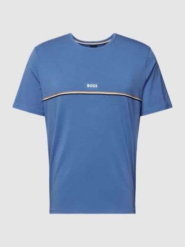 BOSS T-Shirt mit Kontraststreifen Modell 'Unique' in Blau, Größe M