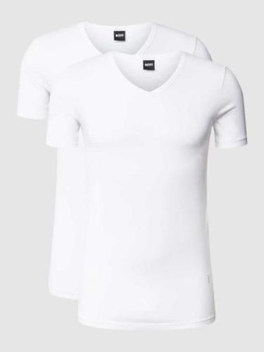 BOSS T-Shirt mit V-Ausschnitt im 2er-Pack Modell 'Modern' in Weiss, Gr...