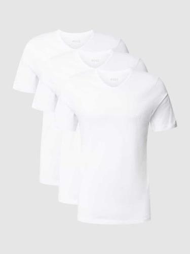 BOSS T-Shirt mit V-Ausschnitt im 3er-Pack Modell 'Classic' in Weiss, G...