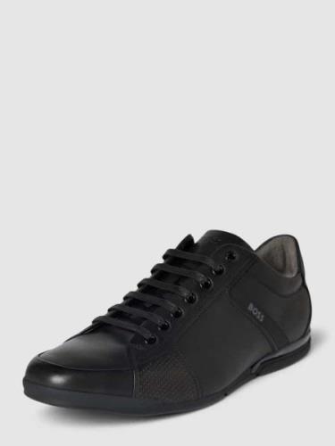 BOSS Sneaker aus echtem Leder Modell 'Saturn' in Black, Größe 44