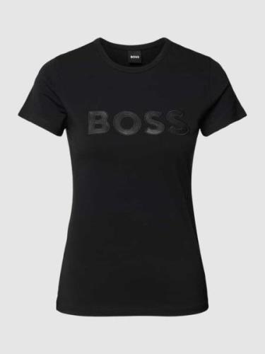 BOSS T-Shirt mit Logo-Detail Modell 'Eventsa' in Black, Größe XS
