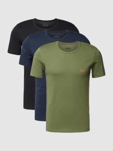 BOSS T-Shirt mit Logo-Stitching im 3er-Pack in Oliv, Größe XL