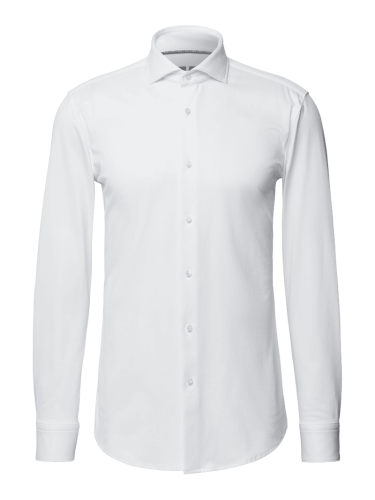 BOSS Slim Fit Business-Hemd mit Strukturmuster in Weiss, Größe 39