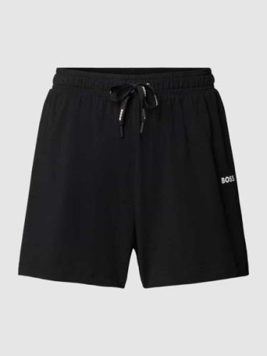 BOSS Regular Fit Pyjama-Shorts mit Label-Print in Black, Größe S