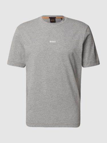 BOSS Orange T-Shirt mit Brand-Schriftzug in Mittelgrau, Größe S
