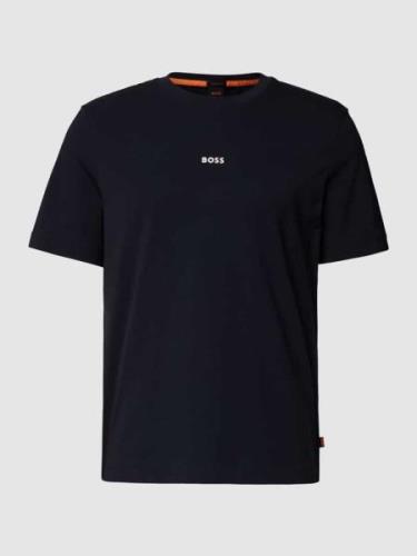 BOSS Orange T-Shirt mit Brand-Schriftzug in Marine, Größe S