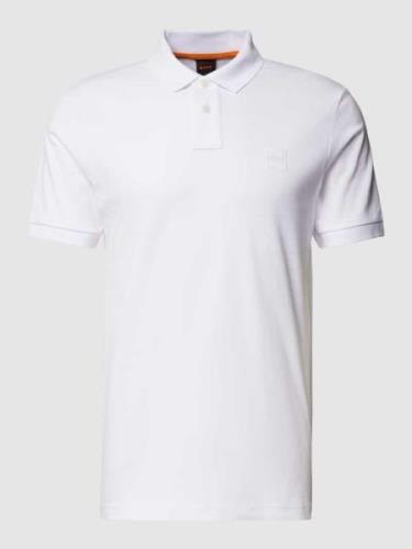 BOSS Orange Slim Fit Poloshirt mit kurzer Knopfleiste in Weiss, Größe ...