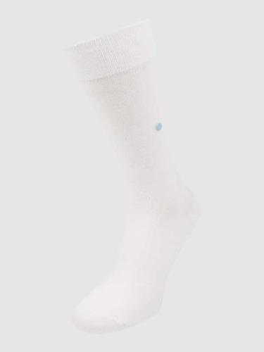 Burlington Socken mit Label-Print Modell 'Lord' in Weiss, Größe 40/46