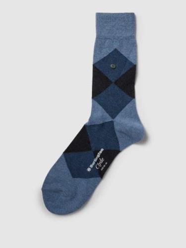 Burlington Socken mit Allover-Muster Modell 'Clyde' in Jeansblau, Größ...