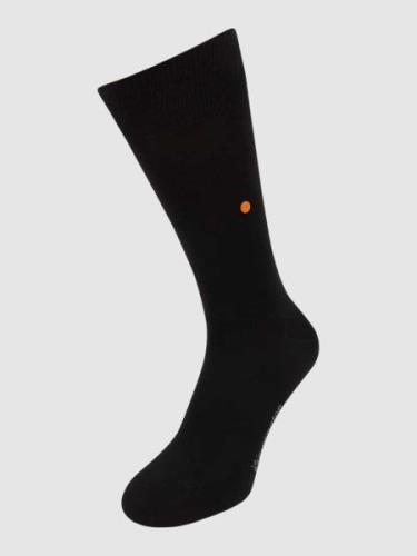 Burlington Socken mit Label-Print Modell 'Lord' in Black, Größe 40/46