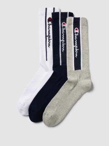 CHAMPION Socken mit Label-Print im 3er-Pack in Dunkelblau, Größe 39/42