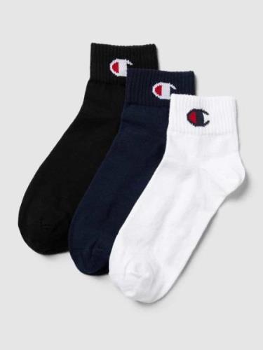 CHAMPION Sneakersocken mit Label-Print im 3er-Pack in Dunkelblau, Größ...