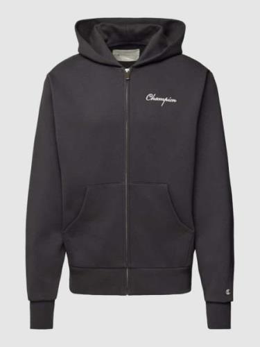 CHAMPION Sweatjacke mit Label-Stitching in Black, Größe S