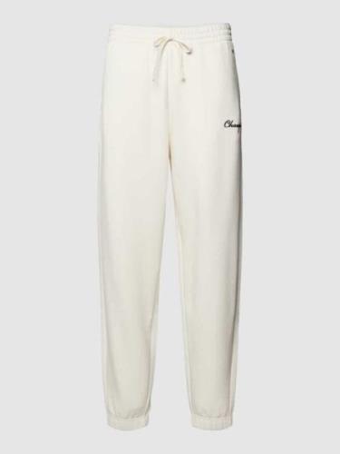 CHAMPION Sweatpants mit Label-Stitching in Offwhite, Größe S