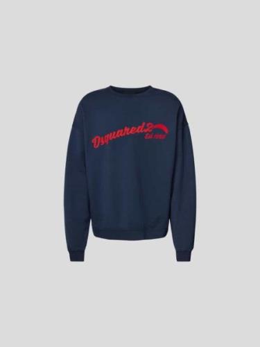 Dsquared2 Loose Fit Sweatshirt mit Label-Print in Marine, Größe S