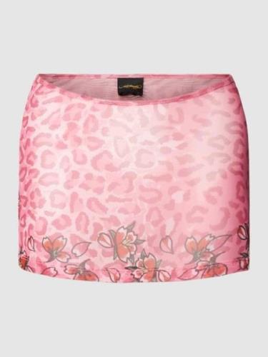 ED HARDY Minirock mit Allover-Muster Modell 'BLOSSOM' in Pink, Größe L