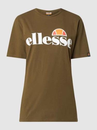 Ellesse T-Shirt aus Baumwolle mit Logo-Details in Oliv, Größe XXS