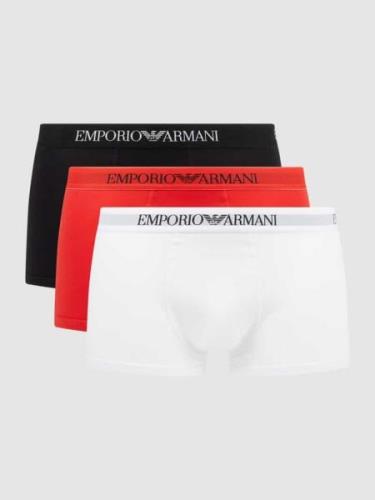 Emporio Armani Trunks mit Logo-Bund im 3er-Pack in Black, Größe S