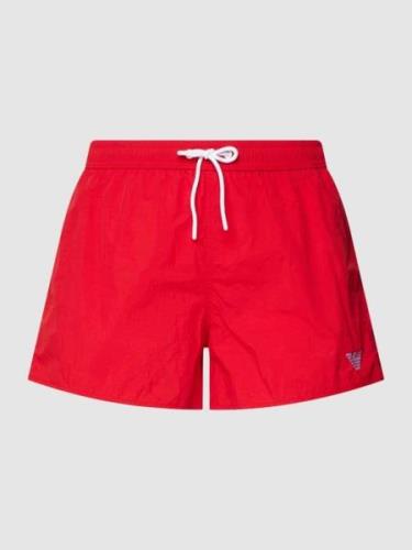 Emporio Armani Badehose mit Label-Stitching Modell 'Basic' in Rot, Grö...