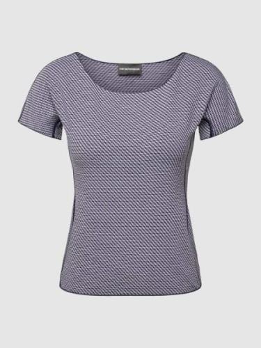 Emporio Armani T-Shirt mit Allover-Muster in Hellblau, Größe XS