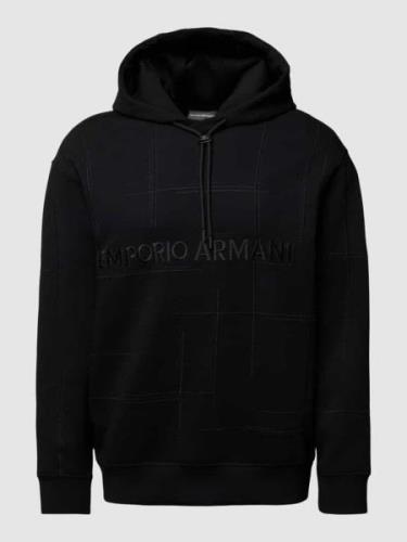 Emporio Armani Hoodie mit rückseitigem Logo-Stitching in Black, Größe ...