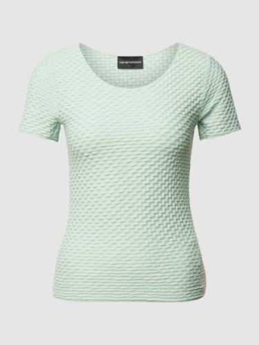 Emporio Armani T-Shirt mit Strukturmuster in Gruen, Größe L